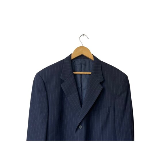 Hart Schaffner Marx Comfort‎ Blazer 46R Navy Blue Striped Old Money Quiet Luxury - Picture 2 of 10